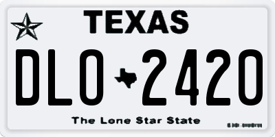 TX license plate DLO2420