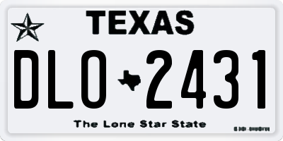 TX license plate DLO2431