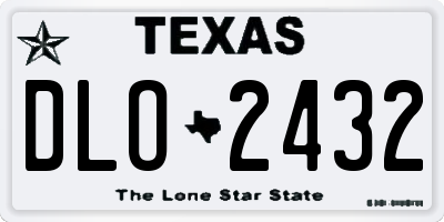 TX license plate DLO2432