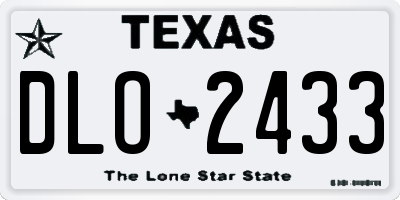 TX license plate DLO2433