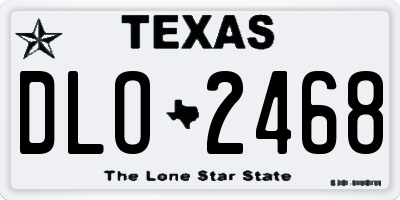 TX license plate DLO2468