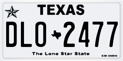 TX license plate DLO2477