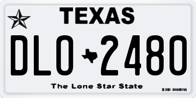 TX license plate DLO2480