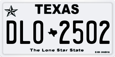 TX license plate DLO2502