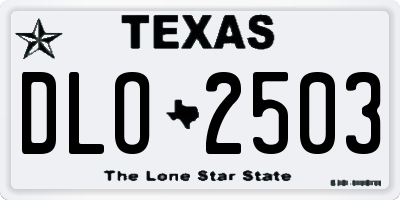 TX license plate DLO2503