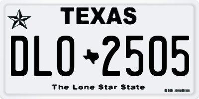 TX license plate DLO2505