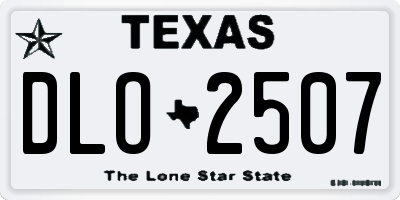 TX license plate DLO2507