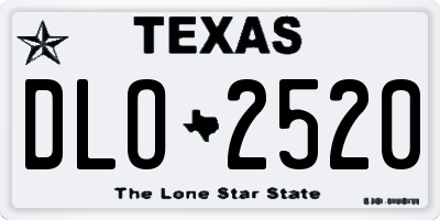 TX license plate DLO2520