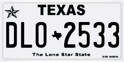 TX license plate DLO2533