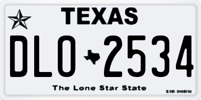 TX license plate DLO2534