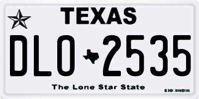TX license plate DLO2535