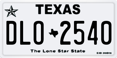 TX license plate DLO2540
