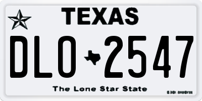 TX license plate DLO2547
