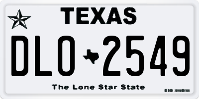 TX license plate DLO2549