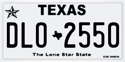 TX license plate DLO2550