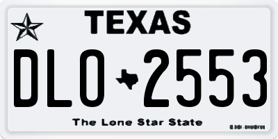 TX license plate DLO2553