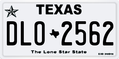 TX license plate DLO2562