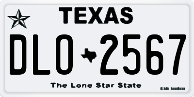 TX license plate DLO2567