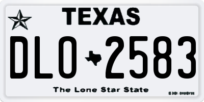 TX license plate DLO2583