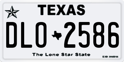 TX license plate DLO2586