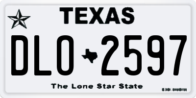 TX license plate DLO2597
