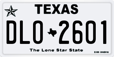 TX license plate DLO2601