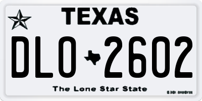 TX license plate DLO2602