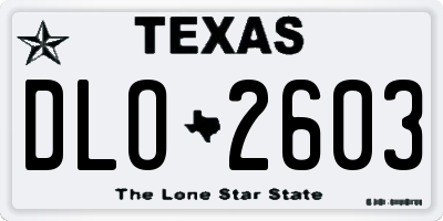 TX license plate DLO2603