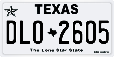 TX license plate DLO2605