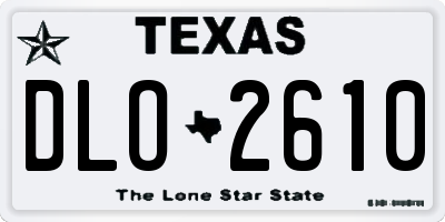 TX license plate DLO2610