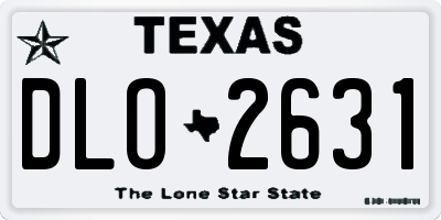 TX license plate DLO2631