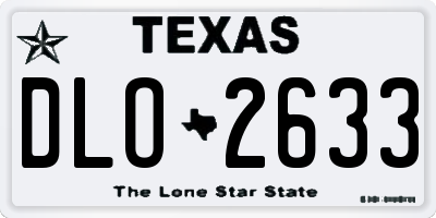 TX license plate DLO2633