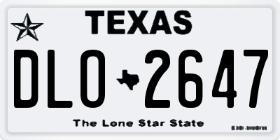 TX license plate DLO2647
