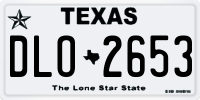 TX license plate DLO2653