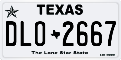 TX license plate DLO2667