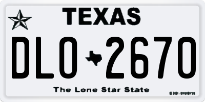 TX license plate DLO2670