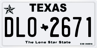 TX license plate DLO2671