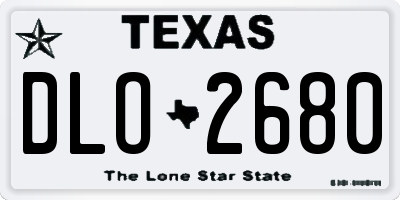 TX license plate DLO2680