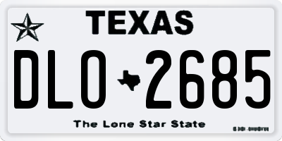 TX license plate DLO2685