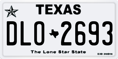 TX license plate DLO2693