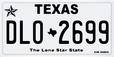 TX license plate DLO2699