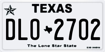 TX license plate DLO2702