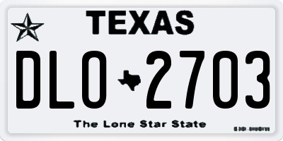 TX license plate DLO2703