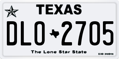TX license plate DLO2705