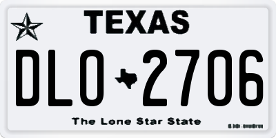 TX license plate DLO2706