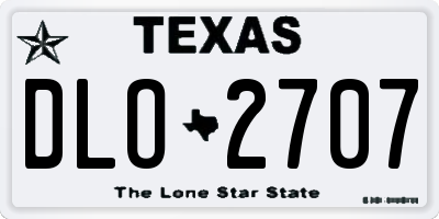 TX license plate DLO2707
