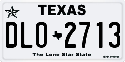 TX license plate DLO2713
