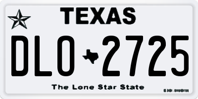 TX license plate DLO2725