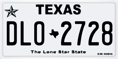 TX license plate DLO2728