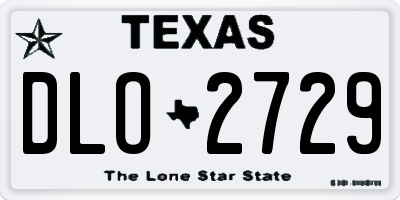 TX license plate DLO2729